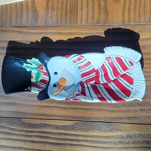 FITZ AND FLOYD Snowman Candy Dish  with Box
